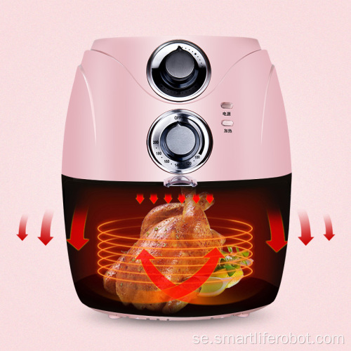 Elektrisk kommersiell 2,5L Pink Mechanical Air Fryer